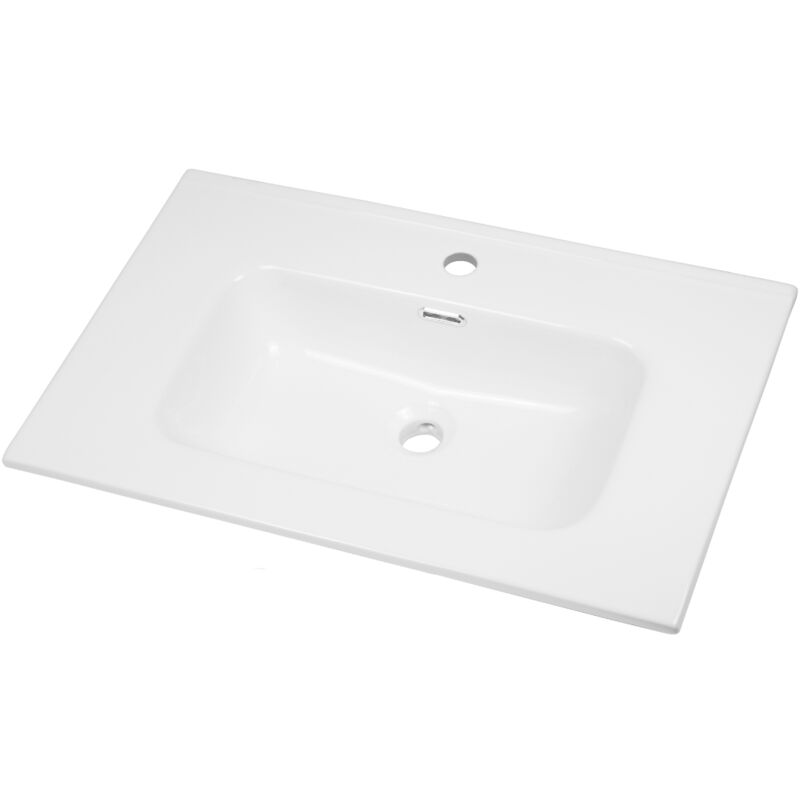 foto del prodotto nordik flat lavabo ad incasso in ceramica bianco lucido per mobili bagno misure 81x46 cm confezione 1