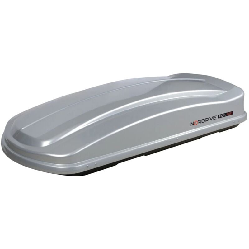 foto del prodotto nordrive - box 430d, box tetto in abs, 430 litri, doppia apertura - argento lucido