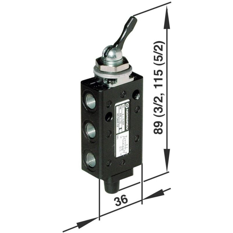 foto del prodotto norgren imi valvola pneumatica ad azionamento meccanico 03040302 materiale cassa alluminio 1 pz.
