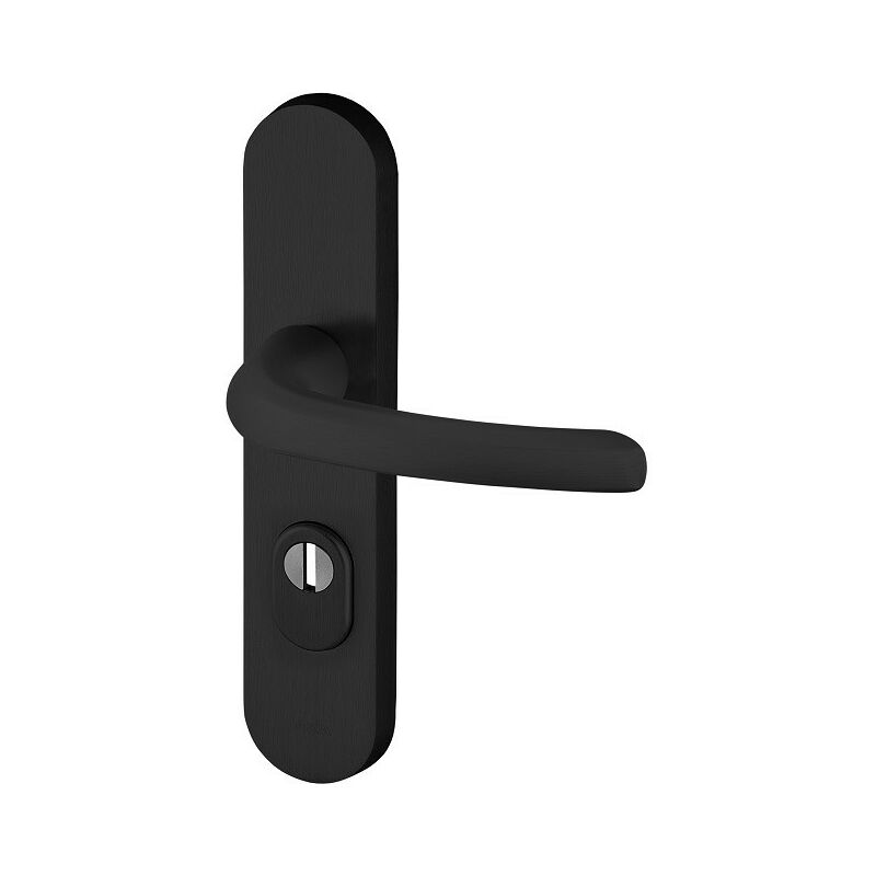 foto del prodotto normbau maniglia a leva seku 2 schermata in alluminio massiccio quadro di 7 mm interasse 70 mm nero spazzolato 3006030000