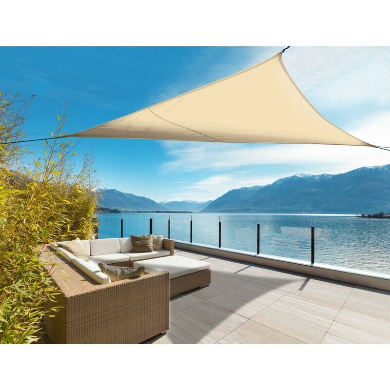 foto del prodotto nortene vela ombreggiante elastica sunnet kit elastic beige triangolo 3,40 x 3,40 x 3,40 m