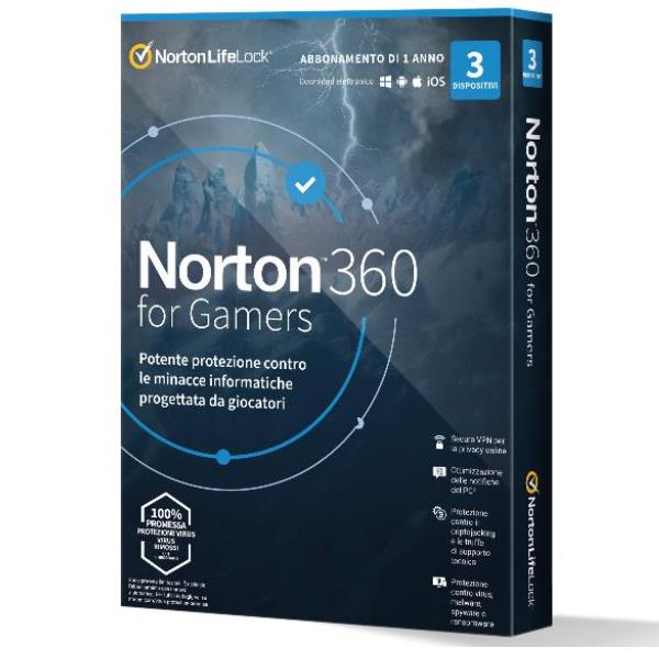 foto del prodotto norton 360 for gamers 2024 antivirus per 3 dispositivi licenza di 1 anno pc, mac, tablet e smartphone