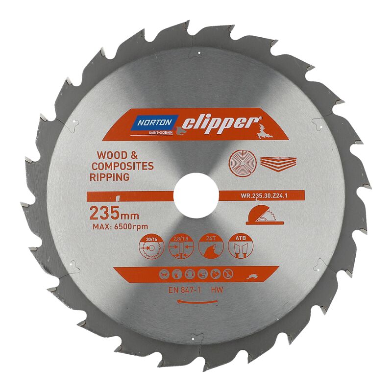 foto del prodotto norton lama de carburo flow 235x2,8 1,8x30 z24 clipper 70184608062