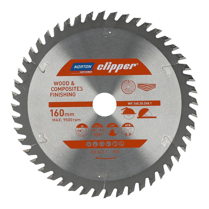 foto del prodotto norton pi a tarczowa 160mm x 20mm x 48z drewno i kompozyty atb 1,8 1,2 