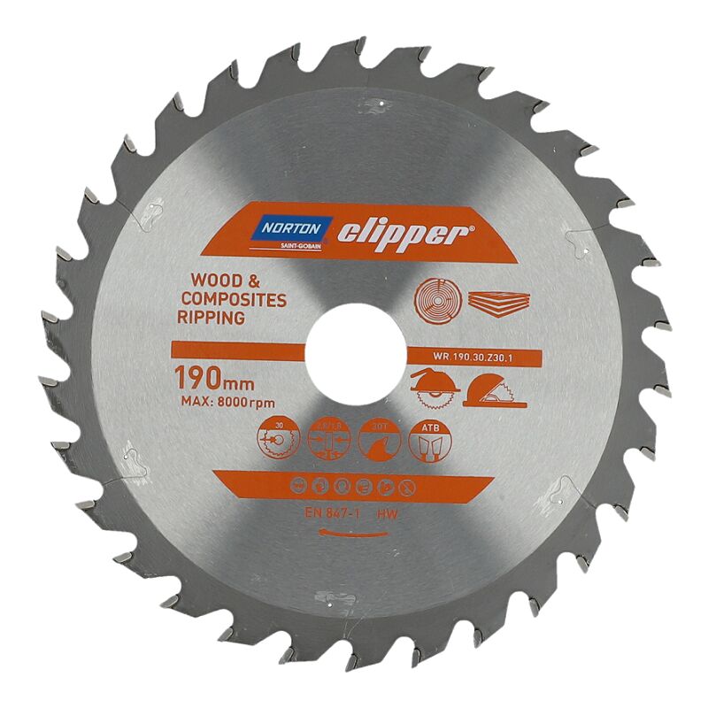 foto del prodotto norton pi a tarczowa 190mm x 30mm x 30z drewno i kompozyty atb 2,8 1,8 