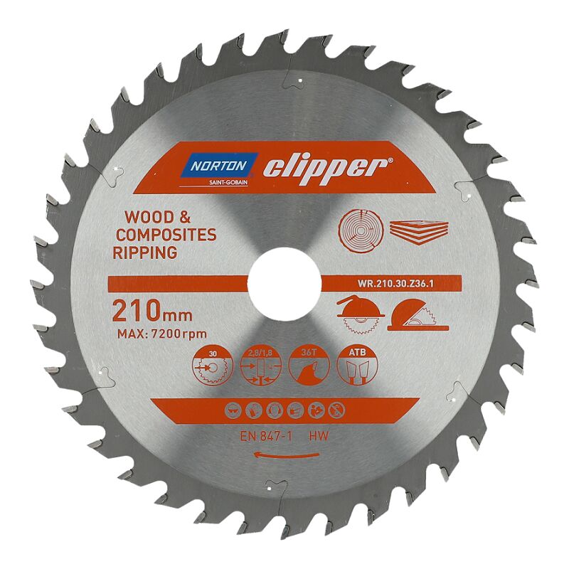 foto del prodotto norton pi a tarczowa 210mm x 30mm x 36z drewno i kompozyty atb 2,8 1,8 