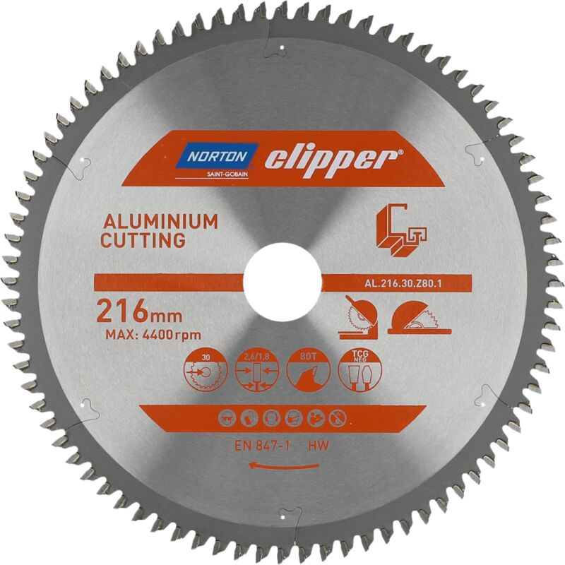 foto del prodotto norton pi a tarczowa 216mm x 30mm x 80z alluminio 2,6 1,8 