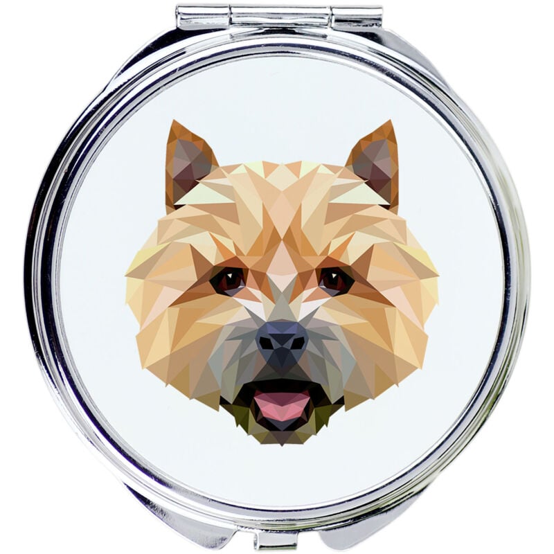 foto del prodotto norwich terrier specchio con foto e iscrizione geometrica di art dog