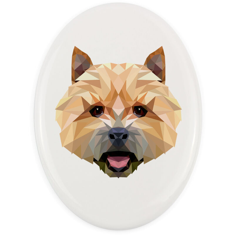foto del prodotto norwich terrier - una targa con una foto e un'iscrizione geometrica di art-dog