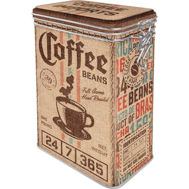 foto del prodotto nostalgic art contenitori da caff retr , coffee sack idea regalo per la cucina, scatola di latta con coperchio salva aroma, design vintage, 1,3 l
