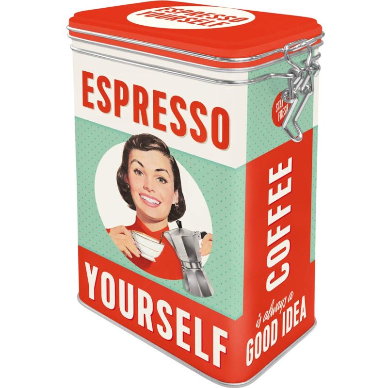 foto del prodotto nostalgic art contenitori da caff retr espresso yourself idea regalo per la cucina, con coperchio salva aroma, design vintage, 1,3 l
