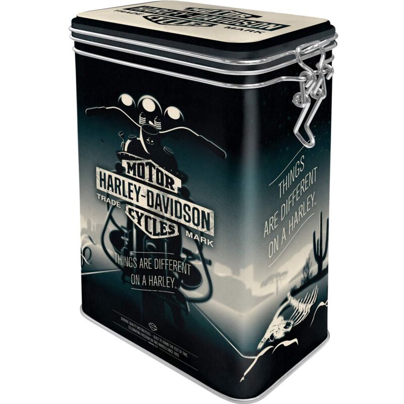 foto del prodotto nostalgic art contenitori da caff retr harley davidson different idea regalo per amanti di moto, con coperchio salva aroma, design vintage, 1,3