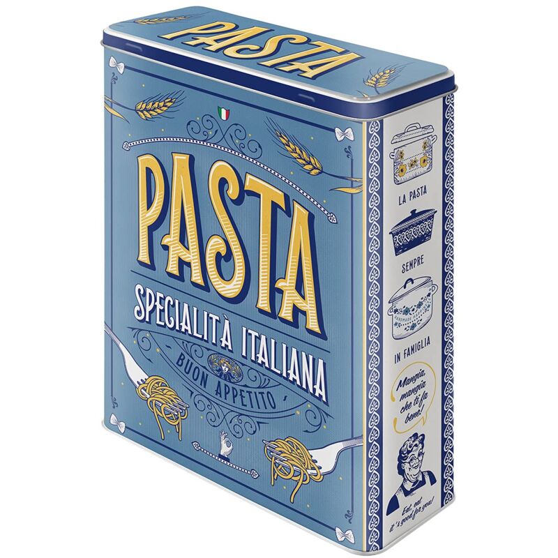 foto del prodotto nostalgic art contenitori di latta retr xl pasta idea regalo per la cucina, grande scatola di cereali, design vintage, 4 l