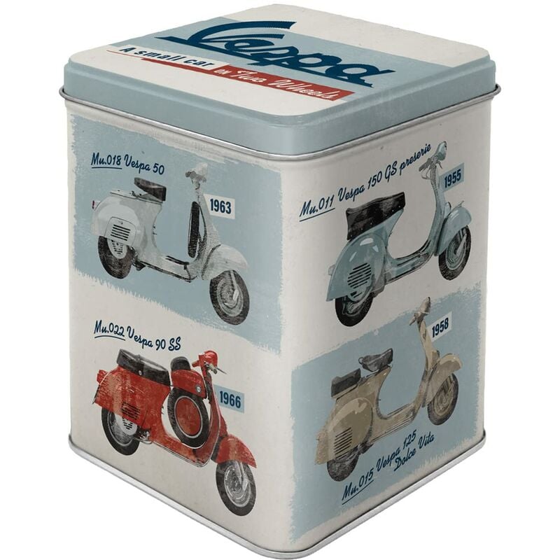 foto del prodotto nostalgic art contenitori retro vespa model chart idea regalo per amanti di scooter, sfuso e bustine di t , design vintage, 100 g