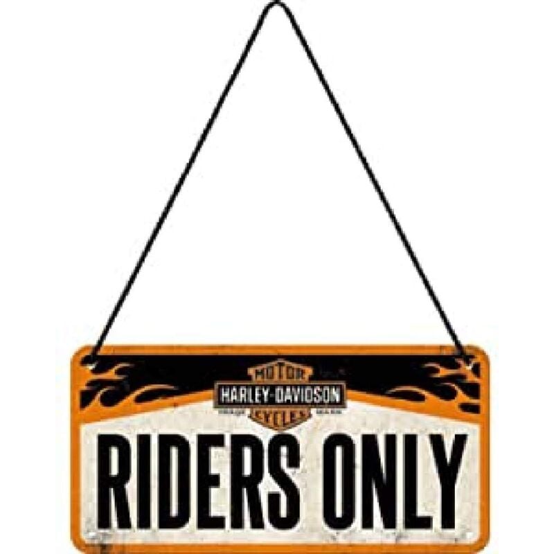foto del prodotto nostalgic art targa da appendere harley davidson riders only regalo per amanti di moto, in metallo, decorazione con design vintage, 10 x 20 cm
