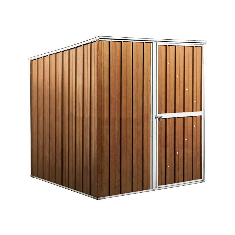 foto del prodotto notek casetta da giardino in lamiera zincata box utensili 175x185cm x h1.92m 70kg 2,92mq colore effetto legno