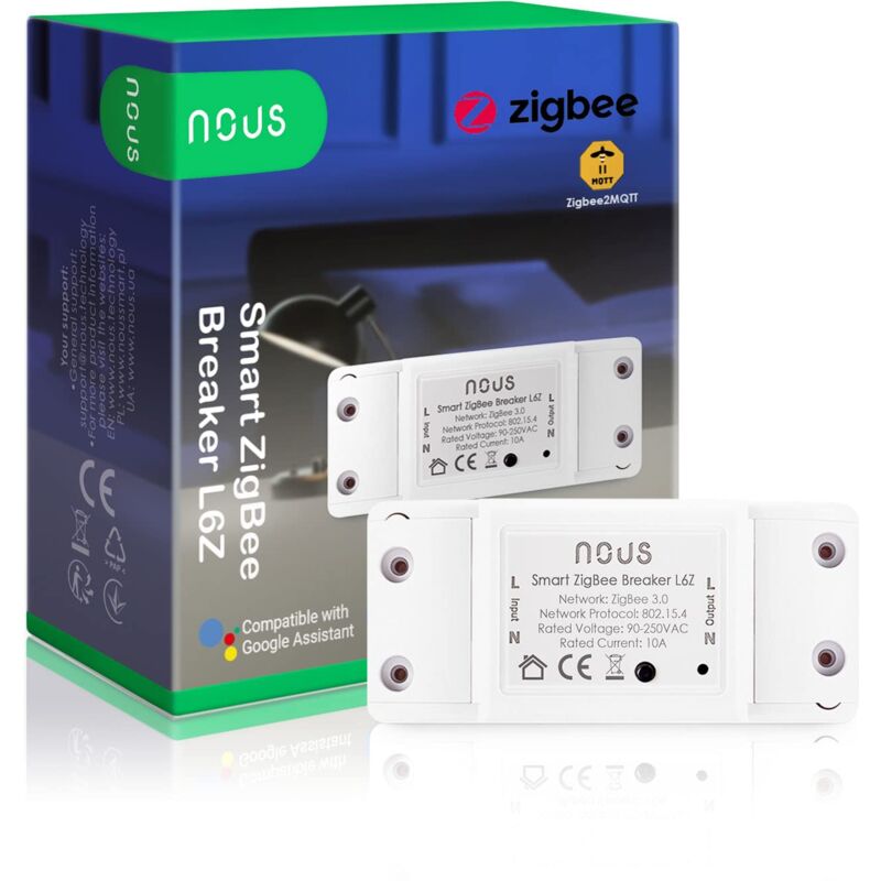 foto del prodotto nous interruttore zigbee l6z alexa interruttore domestico intelligente tuya con timer interruttore wireless a led fai da te rel luce 230v