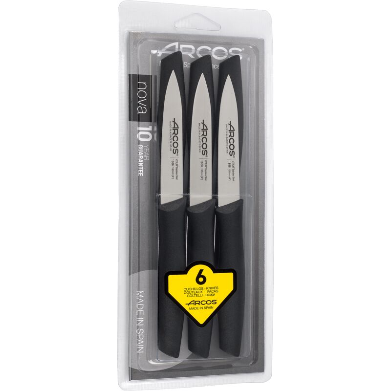 foto del prodotto nova 189100 in acciaio inox nitrum e mango nero polipropilene 6 pezzi blister