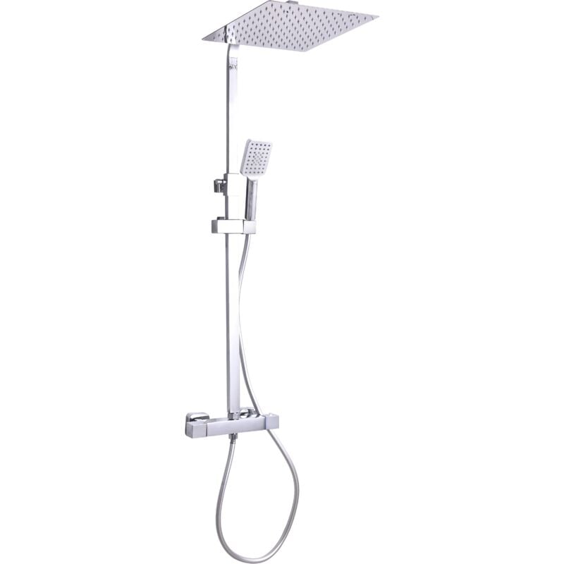 foto del prodotto nova colonna doccia con miscelatore termostatico cromato quadrato kz1003 zurigo