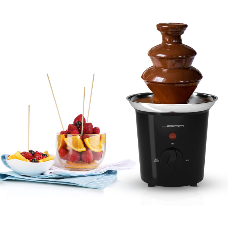 foto del prodotto nova jago fontana di cioccolato 60 w a 3 piani, capacit 400g, altezza 24,5 cm, in acciaio inossidabile, lavabile in lavastoviglie, nero