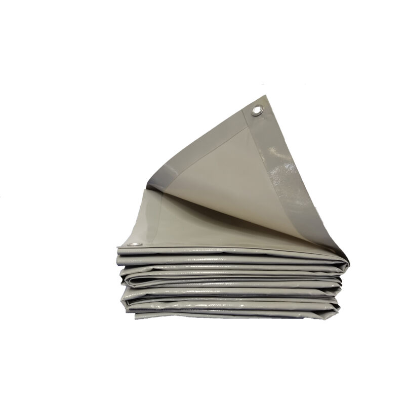 foto del prodotto nova jago telo impermeabile 4 x 5 m, pvc 650 g m , impermeabile, antipioggia, con occhielli, grigio telo copritutto occhiellato, copertura,