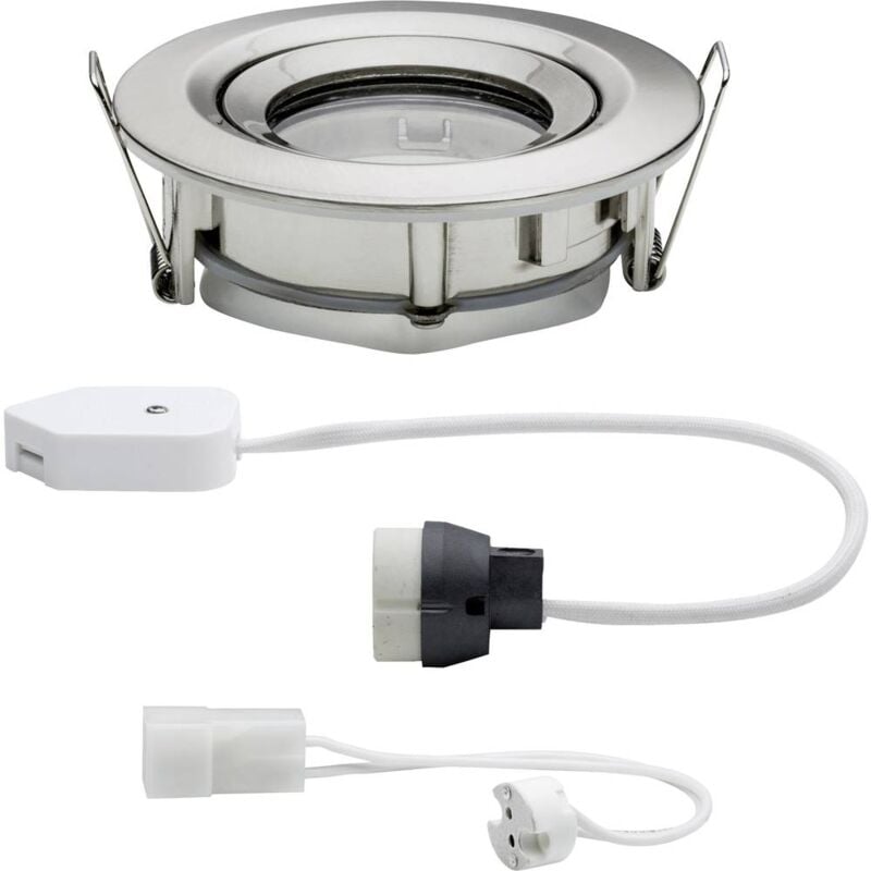 foto del prodotto nova lampada da incasso per bagno lampadina alogena gu10, gu5.3 35 w ip65 ferro spazzolato paulmann