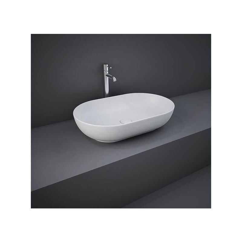 foto del prodotto nova lavabo ovale da appoggio in ceramica bianco matt senza foro rubinetto feeling rak ceramics
