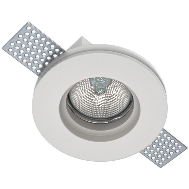 foto del prodotto nova line portafaretto in gesso gu10 mr16 da incasso 100x100x30mm bianco rotondo novaline