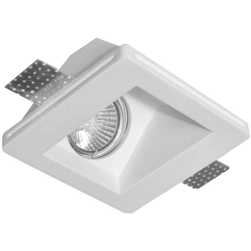 foto del prodotto nova line portafaretto in gesso gu10 mr16 da incasso 45 120x120x65mm bianco quadrato novaline
