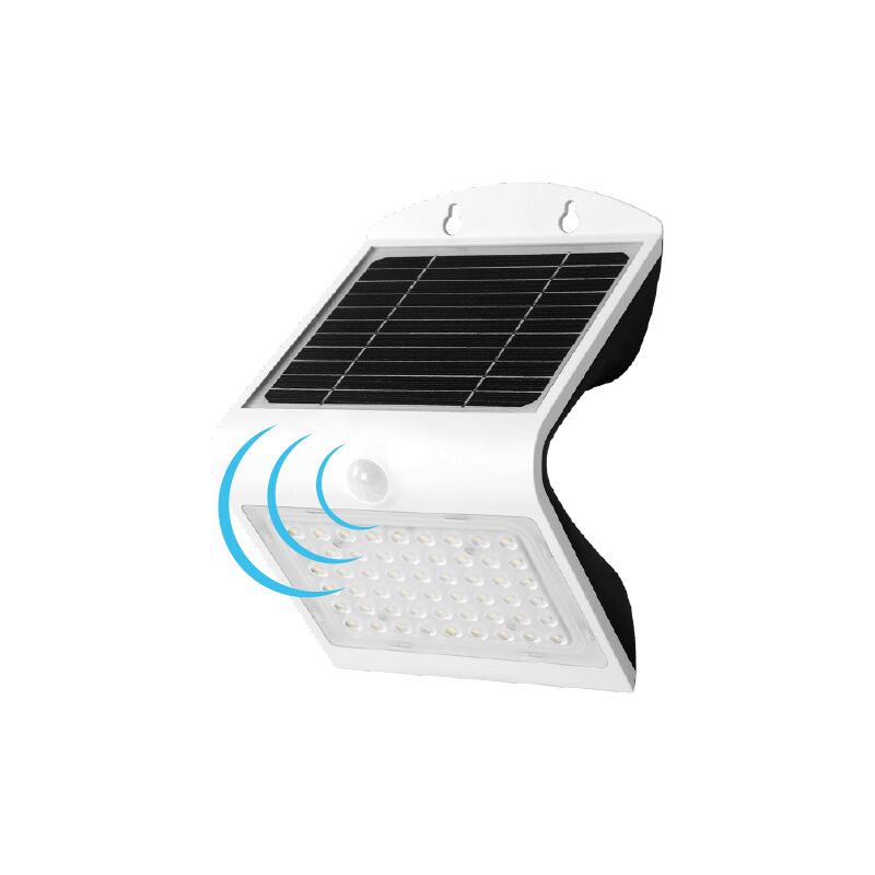 foto del prodotto nova line proiettore led 4w ricarica solare, luce naturale 4000 k, ip65, bianco novaline