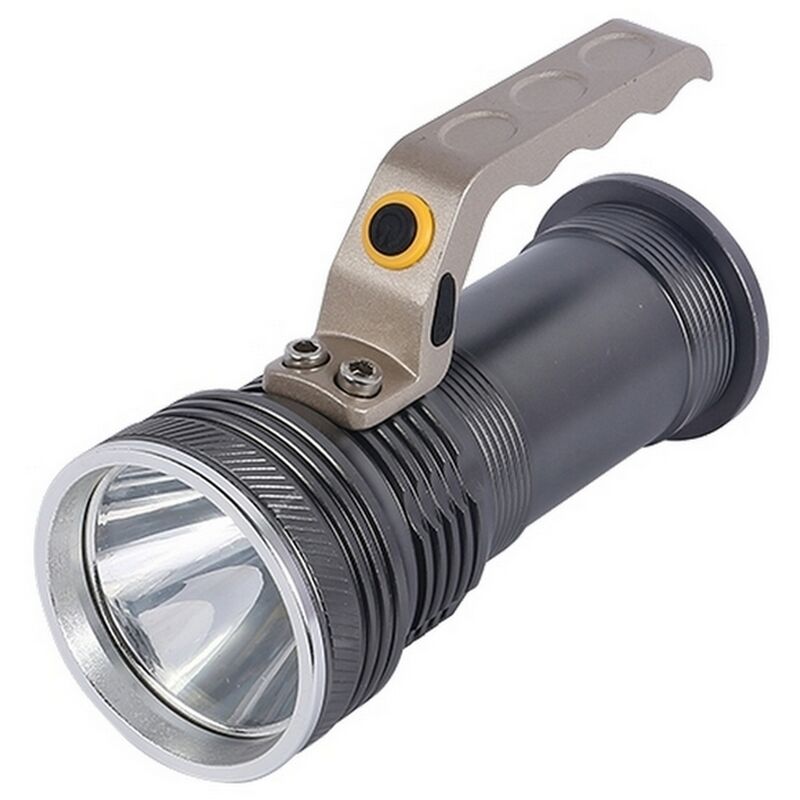foto del prodotto nova line torcia led xm l t6 ricaricabile in alluminio grigia bianco freddo 6000k novaline