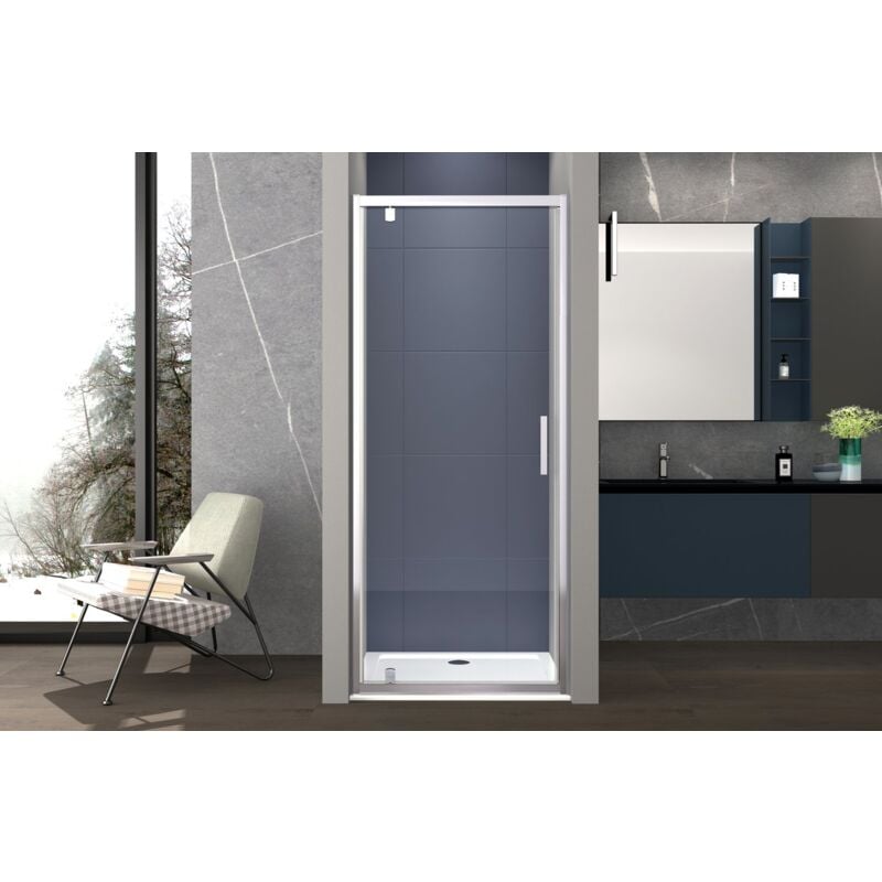 foto del prodotto nova porta doccia 80 cm nicchia porta battente h195 cm giulia cromato