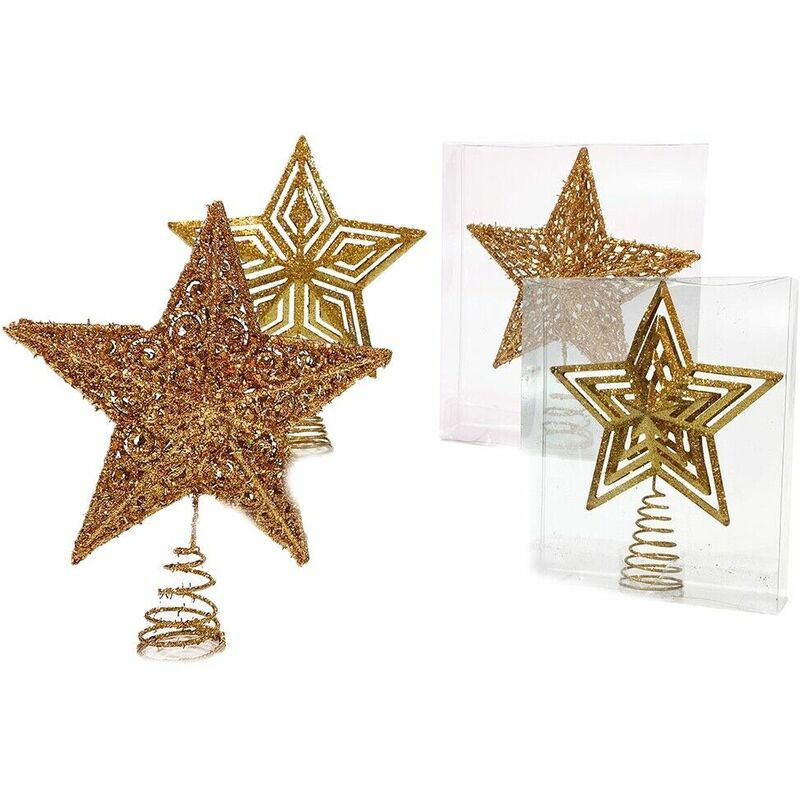 foto del prodotto nova puntale stella oro per albero di natale addobbi natalizi in decorazioni ornamenti casa negozio vetrine h27 cm decoro decoro 2