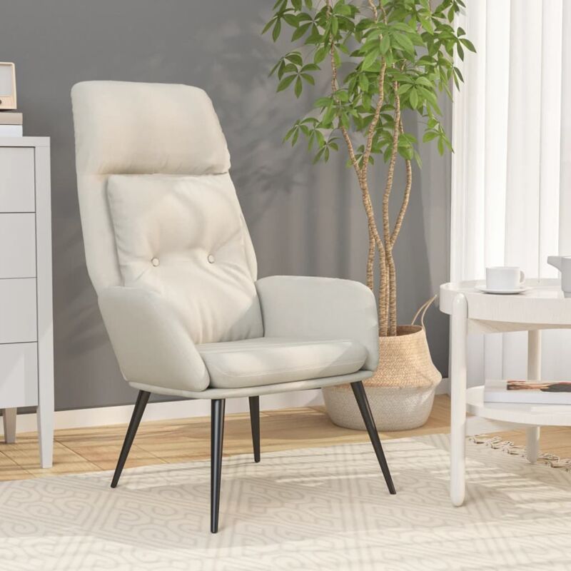 foto del prodotto nova vidaxl poltrona rilassante crema in similpelle scamosciata