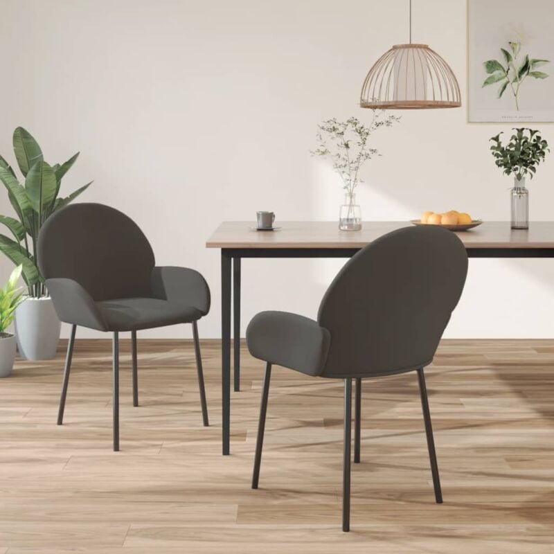 foto del prodotto nova vidaxl sedie da pranzo 2 pz grigio scuro in velluto