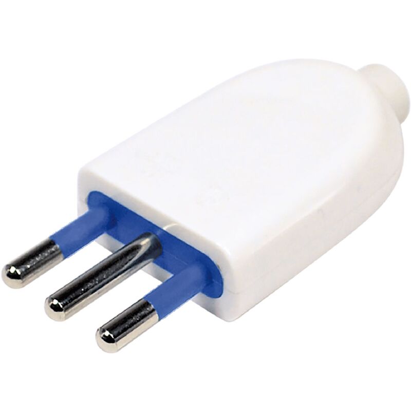 foto del prodotto novaline spina volante 2p t 16a con fermacavo e passacavo pot. max 1500w corpo in polimero bianco