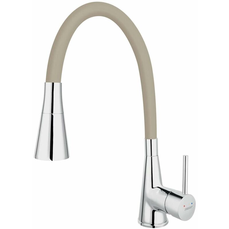 foto del prodotto novaservis ferro miscelatore da lavello con braccio di erogazione flessibile e doccetta, beige cromo 70720,0be