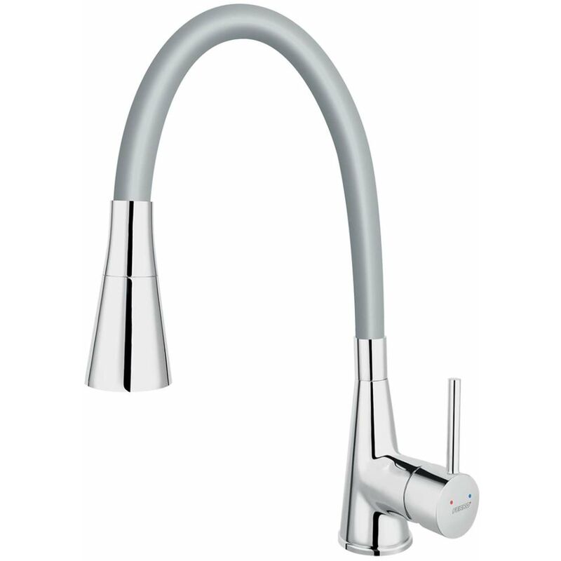 foto del prodotto novaservis ferro miscelatore da lavello con braccio di erogazione flessibile e doccetta, grigio cromo 70720,0s