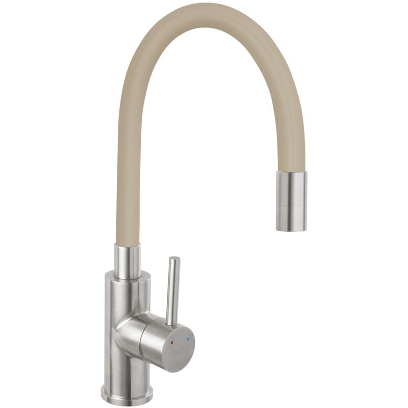 foto del prodotto novaservis ferro miscelatore per lavello, con braccio di erogazione flessibile, beige acciaio inox 70710,4be