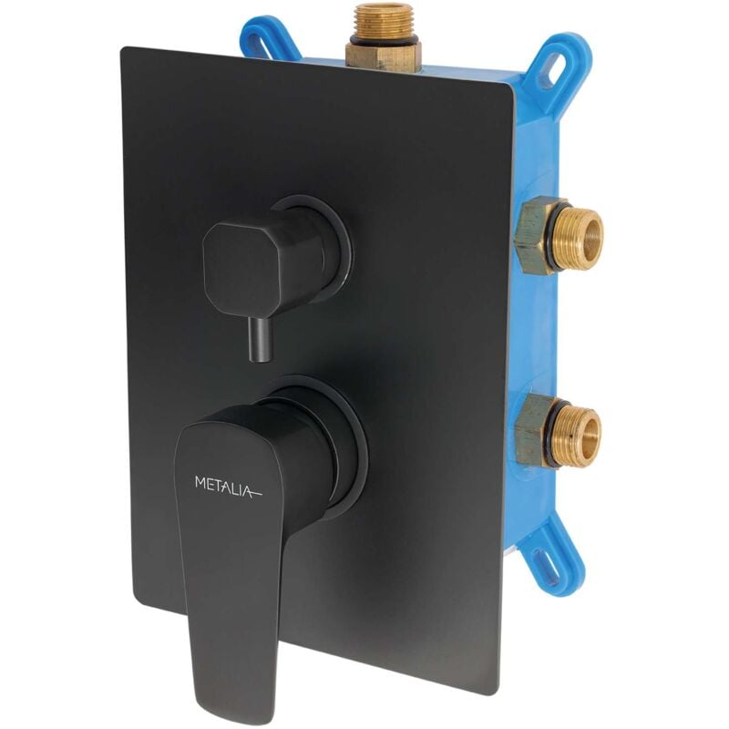 foto del prodotto novaservis metalia 58 miscelatore da incasso, per 3 apparecchi, con corpo, nero box58051rx,5