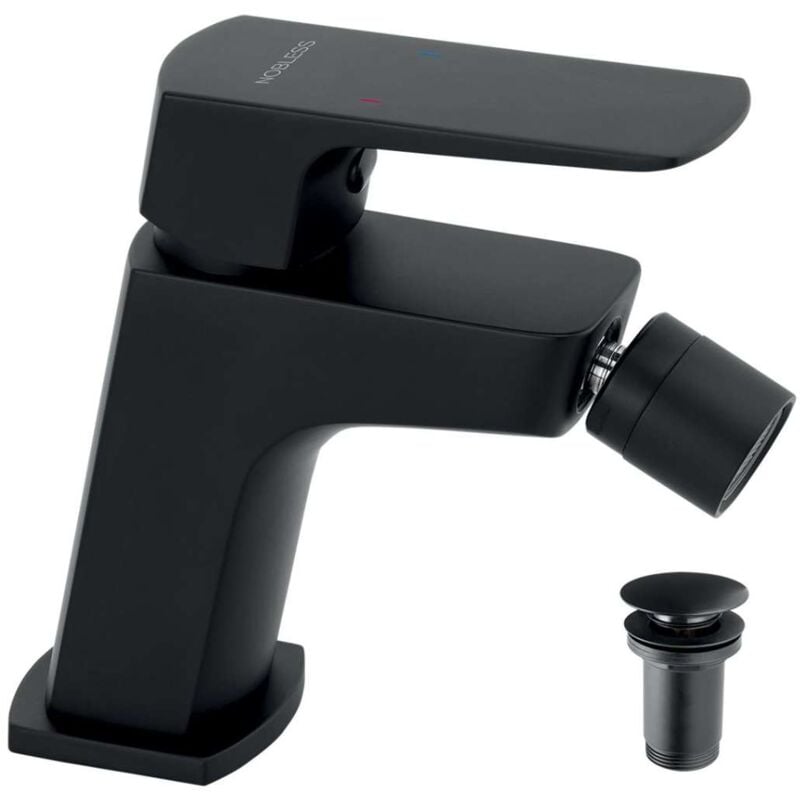 foto del prodotto novaservis nobless ego miscelatore per bidet, con sistema di scarico, nero opaco 43011,5