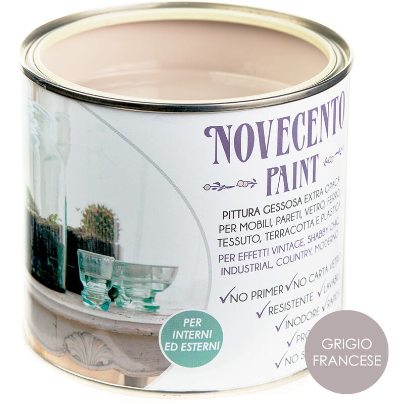 foto del prodotto novecento paint tinta pastello 500ml grigio francese