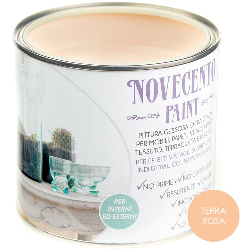 foto del prodotto novecento paint tinta pastello 500ml terra rosa