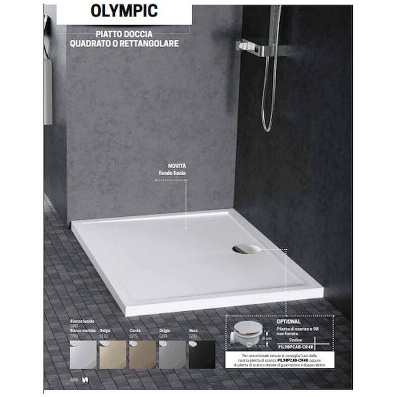 foto del prodotto novellini new olimpic piatto doccia acrilico 120x80 h4,5 bianco codice prod oln120804 30
