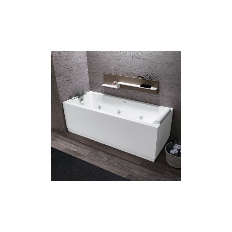 foto del prodotto novellini vasca idromassaggio calos con telaio e pannello 170x70 bianca di