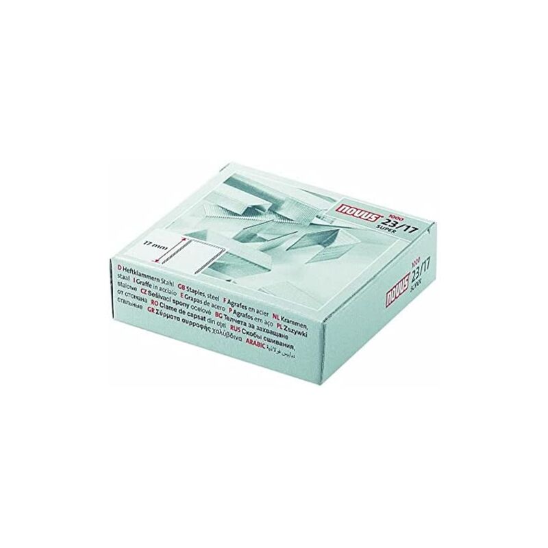 foto del prodotto novus 23 17 super scatola de 1000 punti zincati 23 17 per cucitrici spesse de