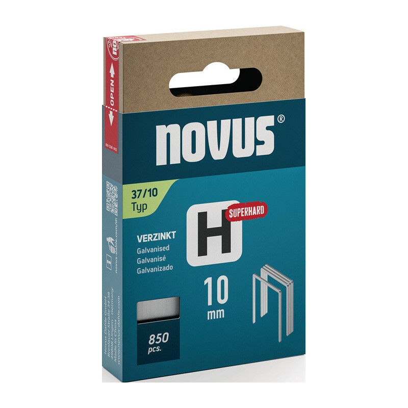 foto del prodotto novus agrafe fil fin h type 37 largeur d agrafe 10,6 mm 10 mm 0,75 mm super dure 850 pi ces.