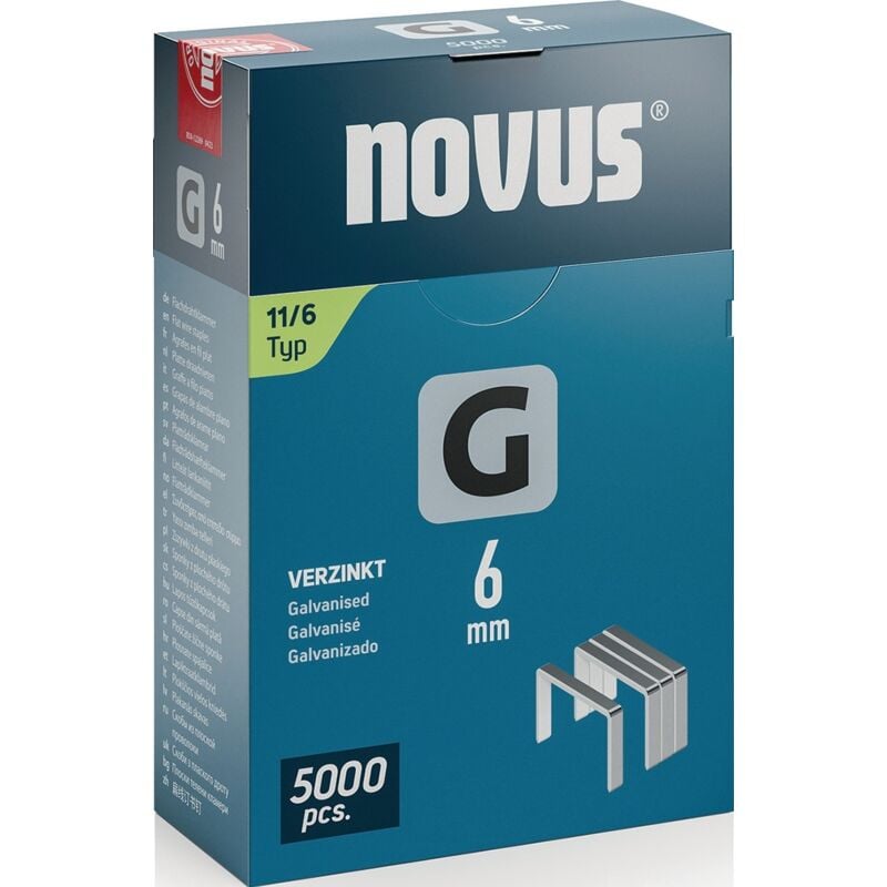 foto del prodotto novus agraphe plat g type 11 w10,6xl6mm fil w.1,25mm 5000 pcs.