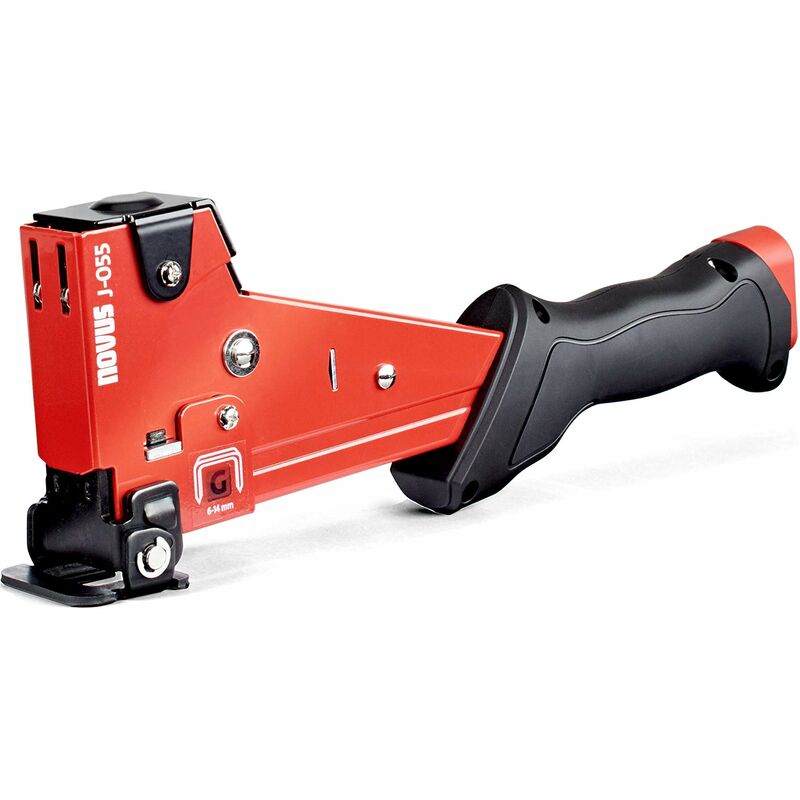 foto del prodotto novus j 055 graffettatrice professionale per martello, ricarica rapida, protezione superficiale, max 175 graffette, 6 14 mm, colore rosso
