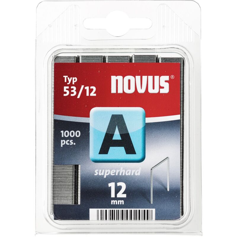 foto del prodotto novus punti metallici a 53 da 12 mm di lunghezza per il fissaggio di stoffe, tessuti, etichette metalliche, 1000 pezzi, 042 0358